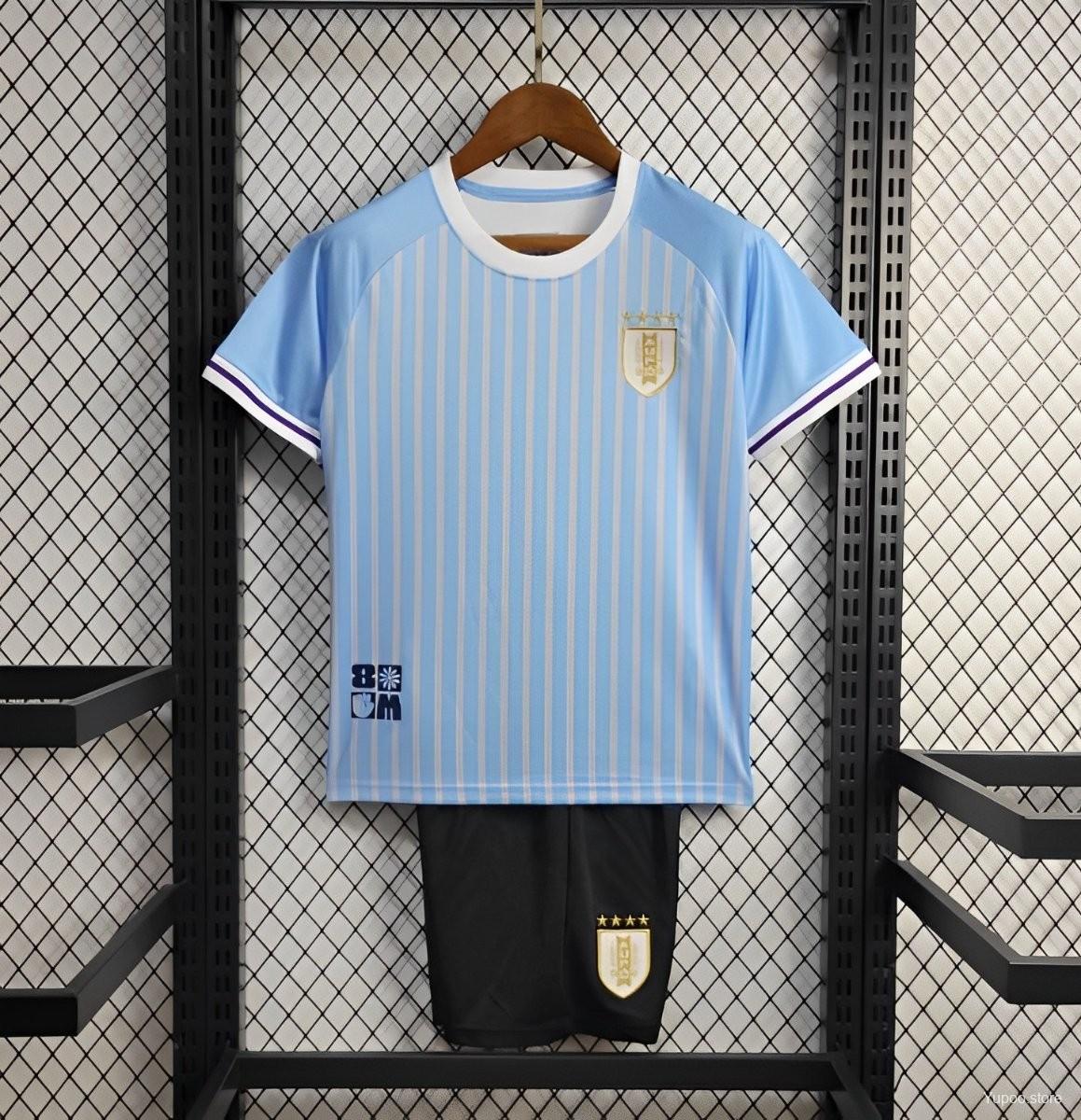 Uruguay Home 2024 Copa America Kids Jersey and Shorts