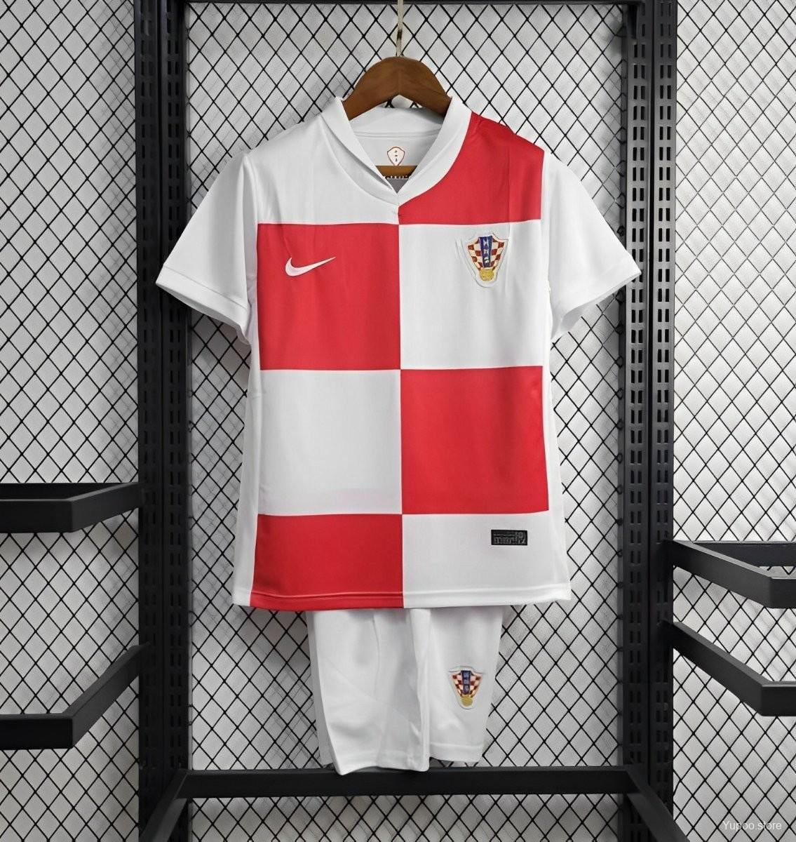 Croatia Home 2024 Euro Kids Jersey and Shorts