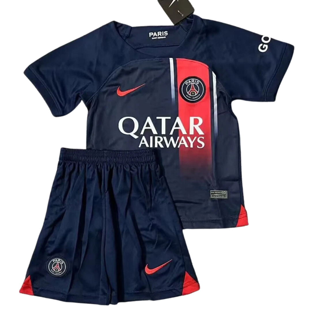 PSG Home 23/24 Kids T-Shirts and Shorts