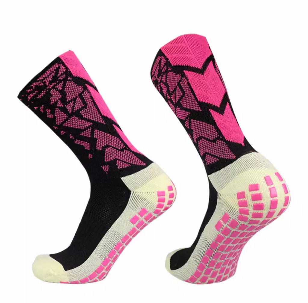 PROFESSIONAL PINK FLUO/BLACK GRIP SOCKS