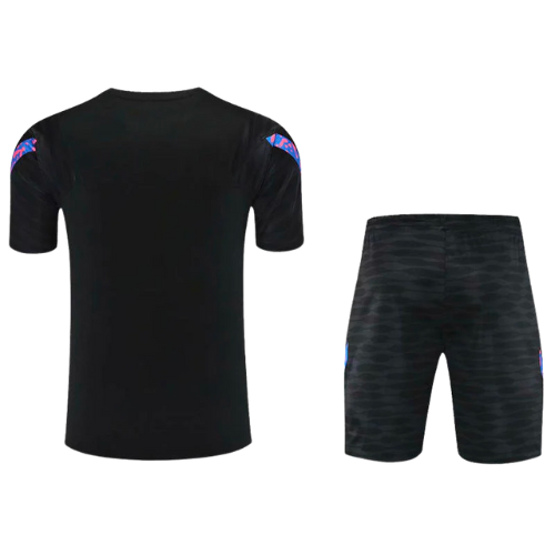 BARCELONA 2021/22 BLACK SHIRT + TRAINING SHORTS KIT