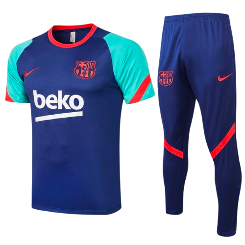 BARCELONA BLUE-LIGHT BLUE 2021/22 JERSEY + TRACKSUIT KIT