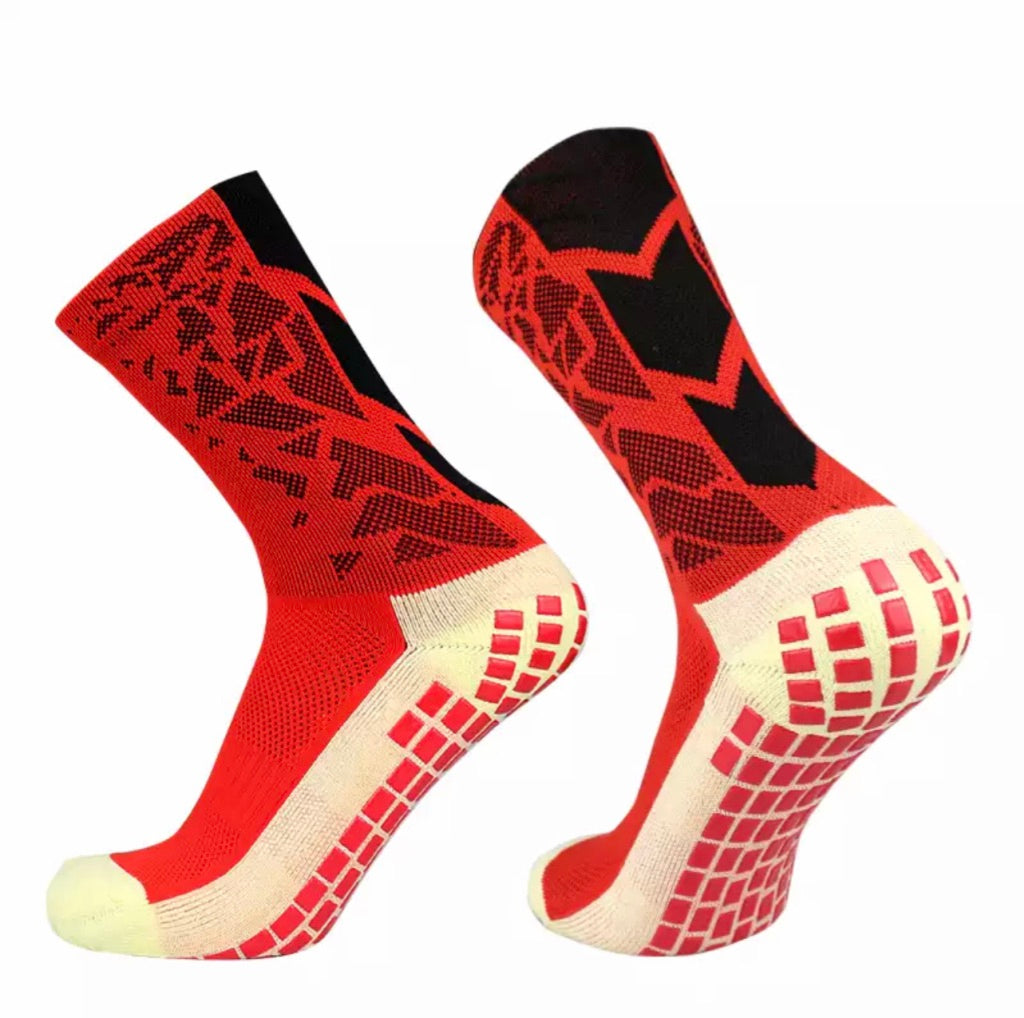 PROFESSIONAL RED/BLACK GRIP SOCKS