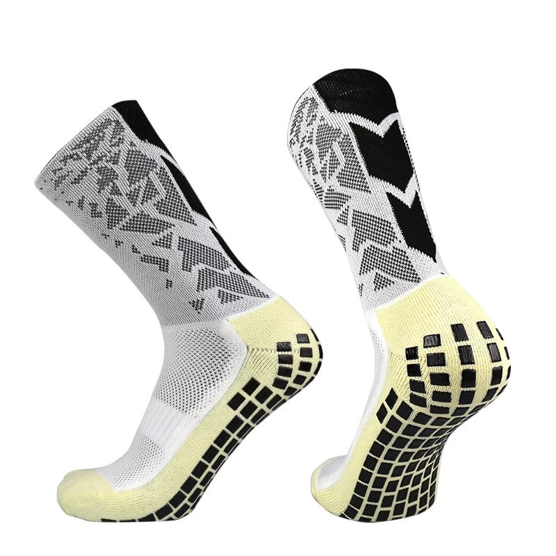 PROFESSIONAL WHITE/BLACK GRIP SOCKS